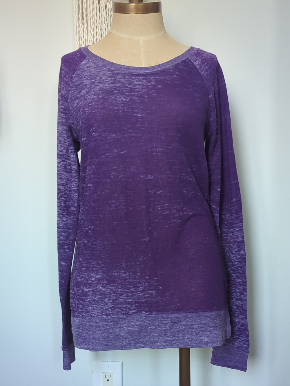 Nollie Purple Marled Raglan Long Sleeve Tunic Size Medium